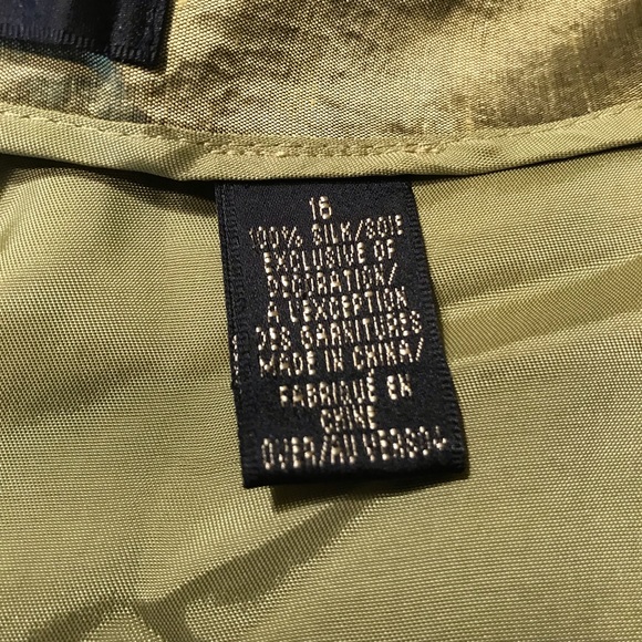 Dana Buchman Green Silk Party Pants Beaded Hem - Picture 8 of 8